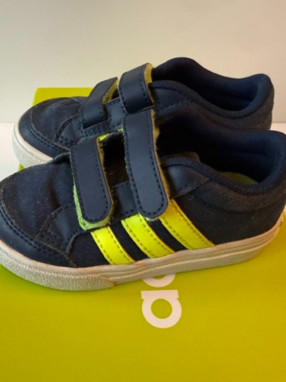 Adidas NEO VS Set Cmf Inf Boys Sneakers Art AW4100 Navy Blue/Yellow Size 7K